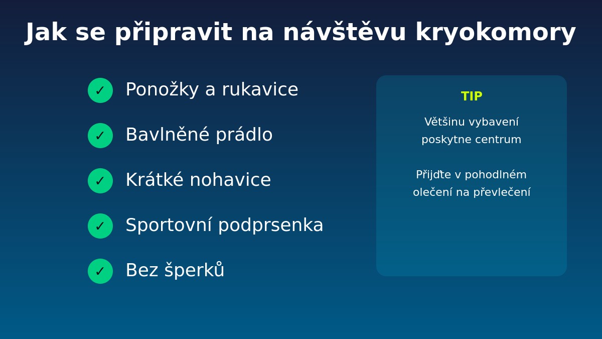 Checklist co si vzít na kryoterapii – ponožky, rukavice, bavlněné prádlo