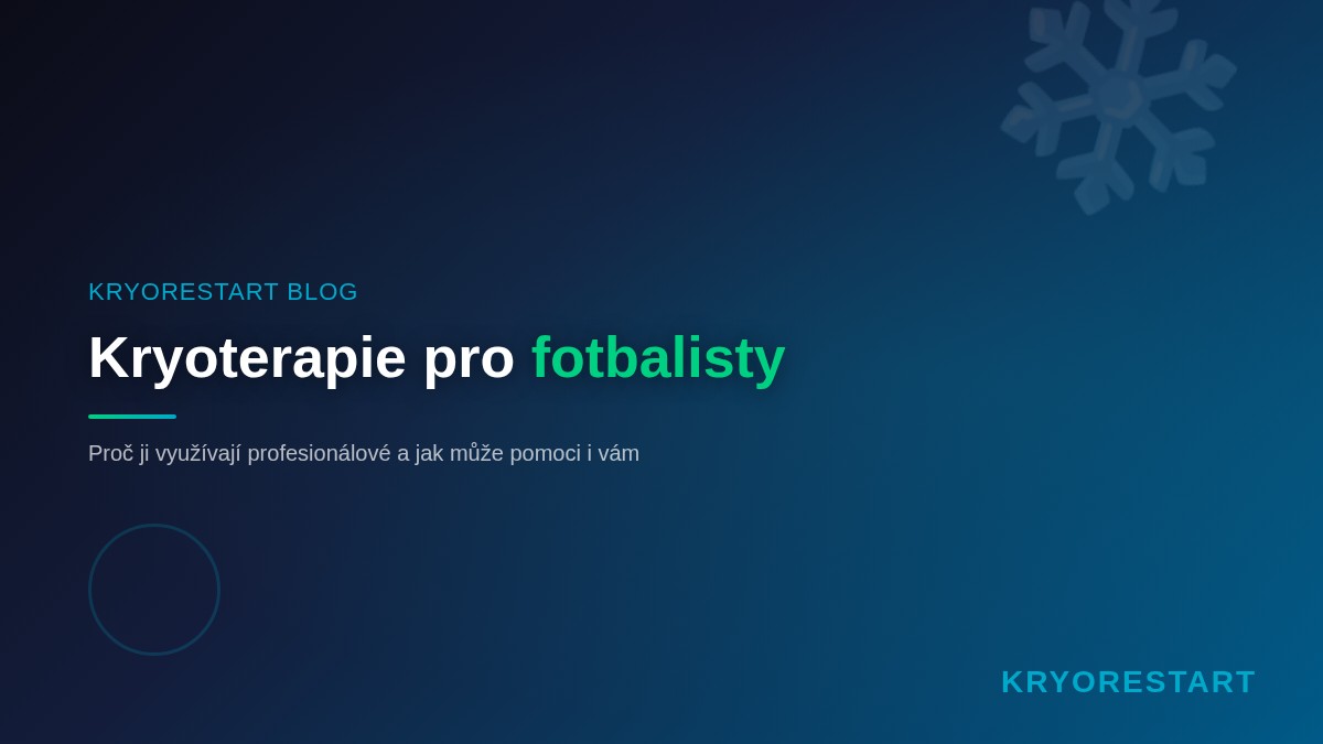 Kryoterapie pro fotbalisty – regenerace a výkon