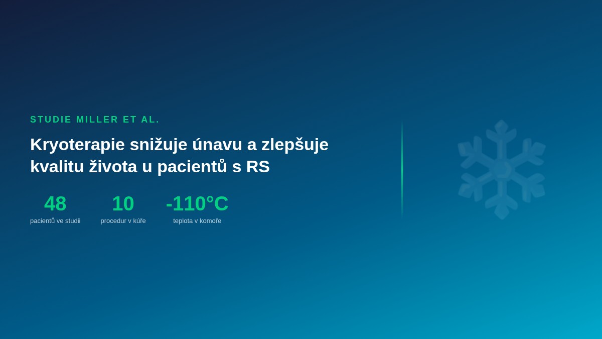 Kryoterapie a roztroušená skleróza – výsledky studie Miller et al.