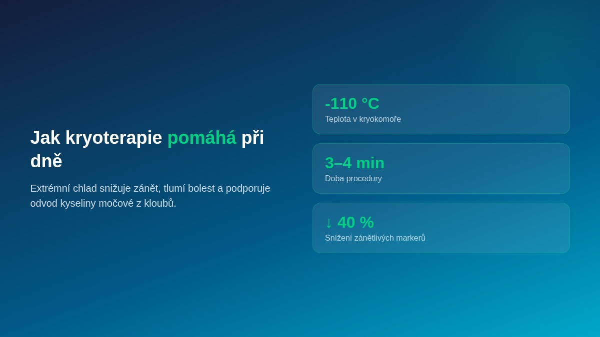 Jak kryoterapie pomáhá při dně – snížení zánětu a bolesti