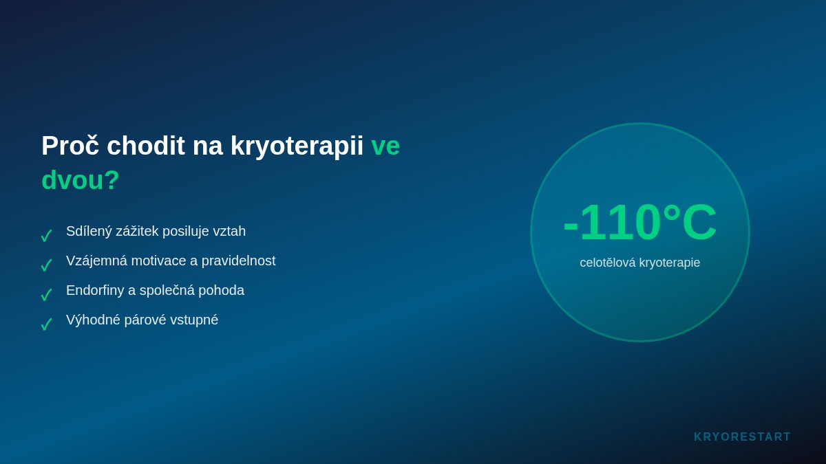 Výhody kryoterapie pro páry – sdílený zážitek, motivace a regenerace ve dvou
